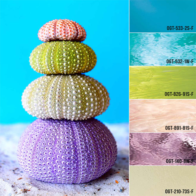 Sea-inspired glass color palette