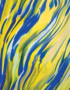 Yellow & Blue on Clear S243 Lamberts Streaky Glass