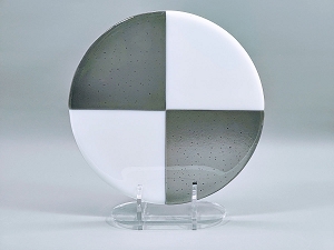 Collapsible Clear Acrylic (Thick) Fused Glass 3-Piece Art Stand - Curved