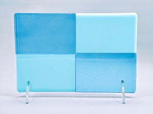 Clear Acrylic 2-Piece (Thick) Fused Glass Art Stand - Curved, 1 pair