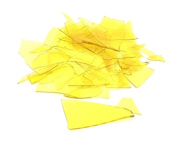 PC-011 | 96 COE PC 011 Gold Topaz Transparent (Yellow) Confetti Frit 2 oz | Fused Glass Opacity: Transparent-Cathedral 