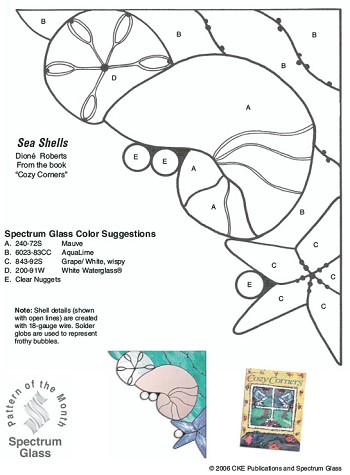 Sea Shells - free stained glass pattern download 
