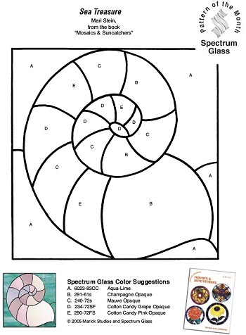 Sea Treasure - free stained glass pattern download 