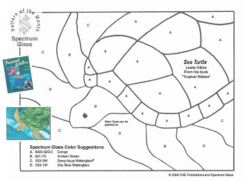 Sea Turtle - free stained glass pattern download 