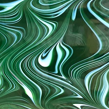 Dark Green and White OpalArt Oceanside Glass COE 96 fuser 