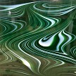 Oceanside Glass Dark Green and White OpalArt stir COE 96 fuser 